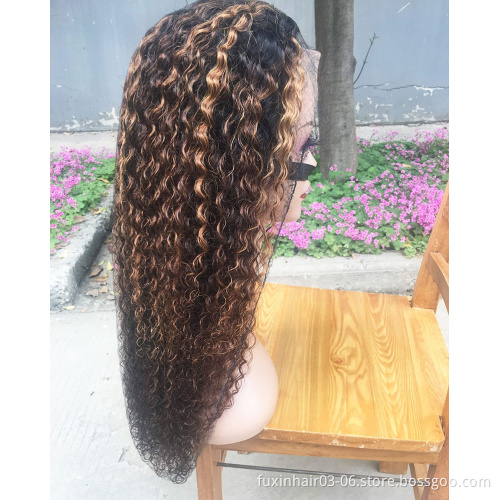 Deep Wave Highlight Lace Front Wig Full Lace Wigs 13x6 Blonde Highlights Colored Hd Lace Wig Highlighted Human Hair 1 Piece Only